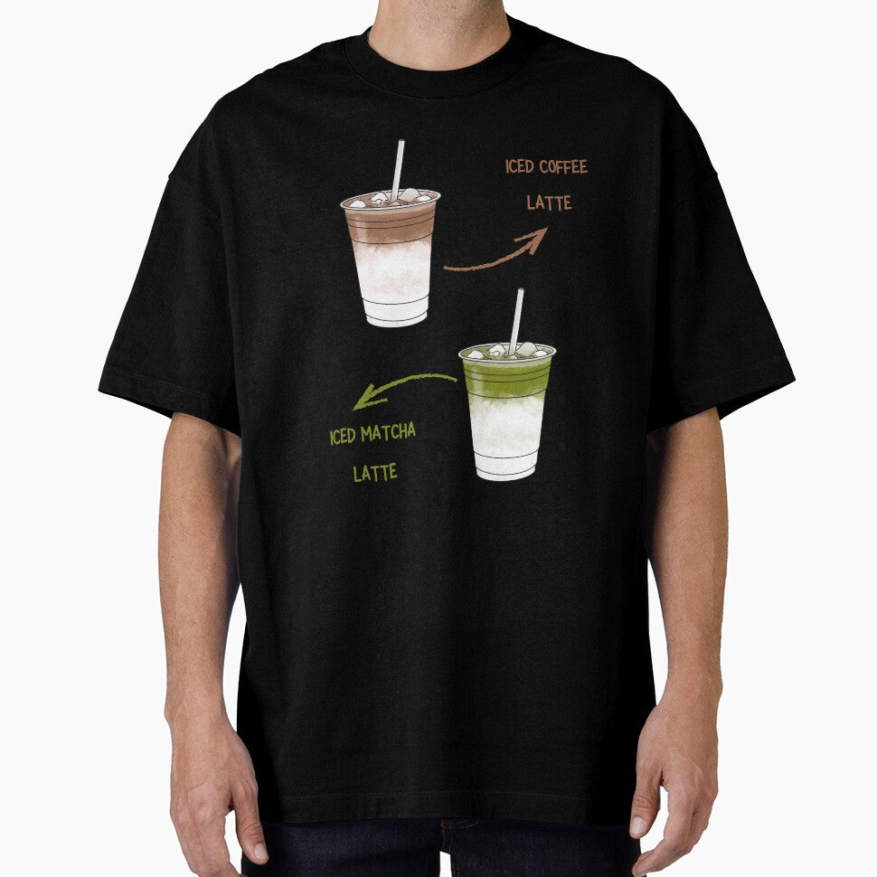 Iced Coffee Latte & Matcha Latte Aesthetic – Minimal Drink Illustration by J0b4t