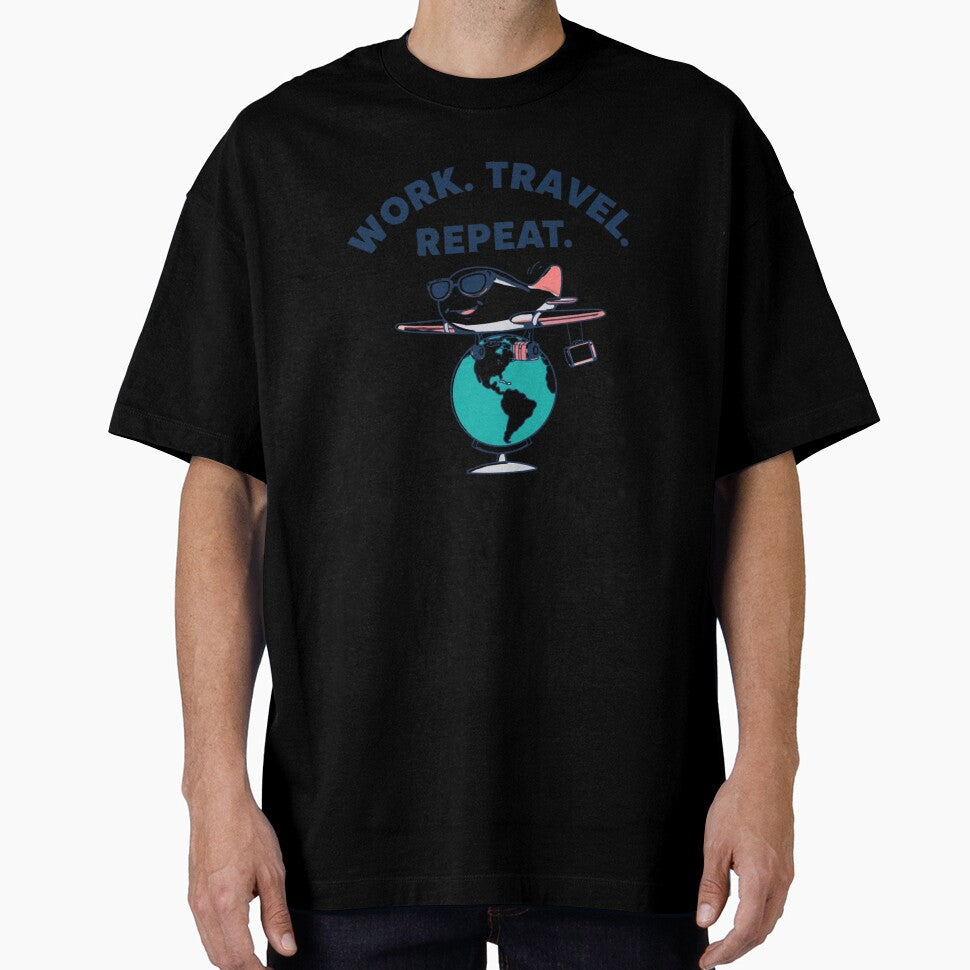 Work. Travel. Repeat. | Digital Nomad Lifestyle Quote by WearTheArtx