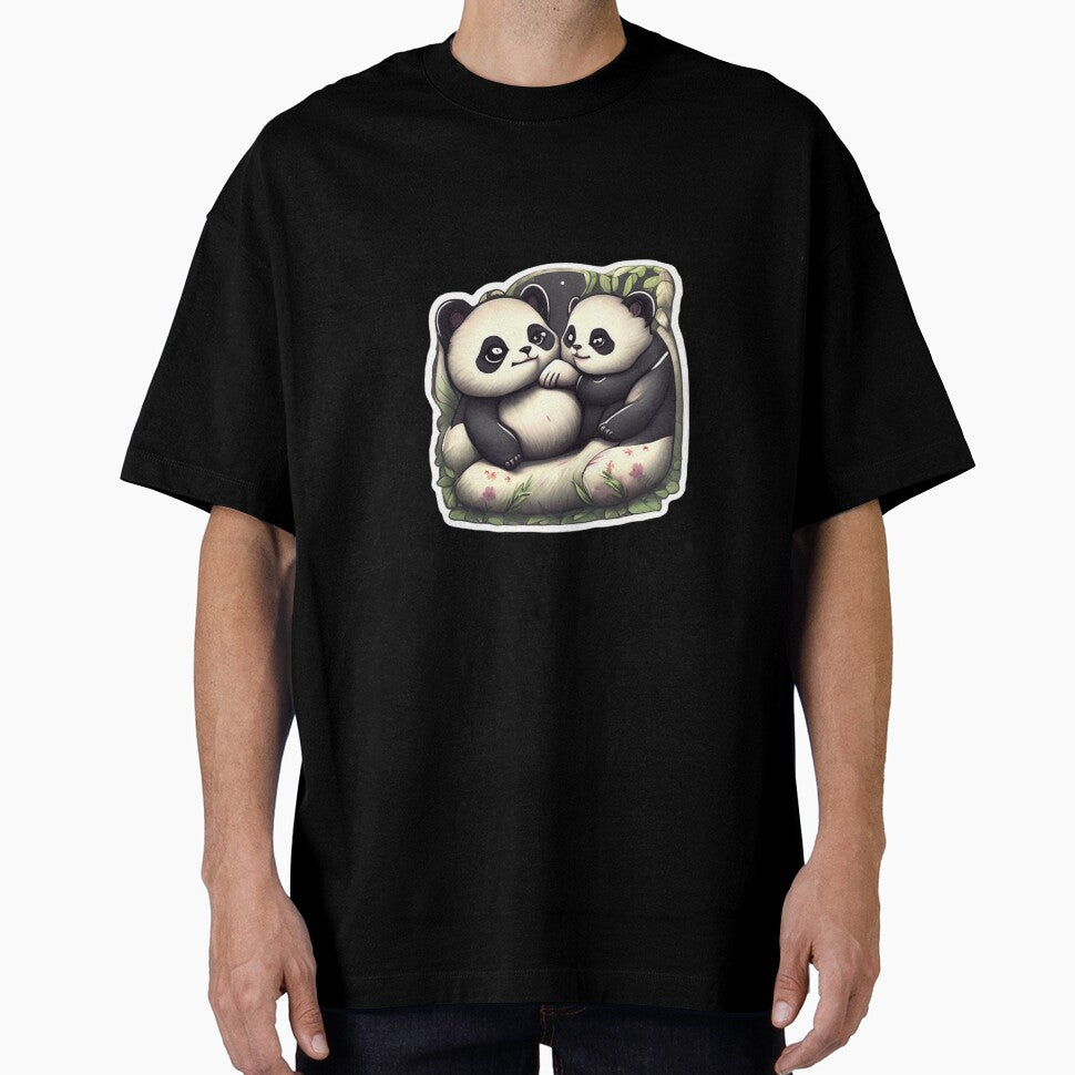 cute pandas loving each other sticker by Tape2Sticker