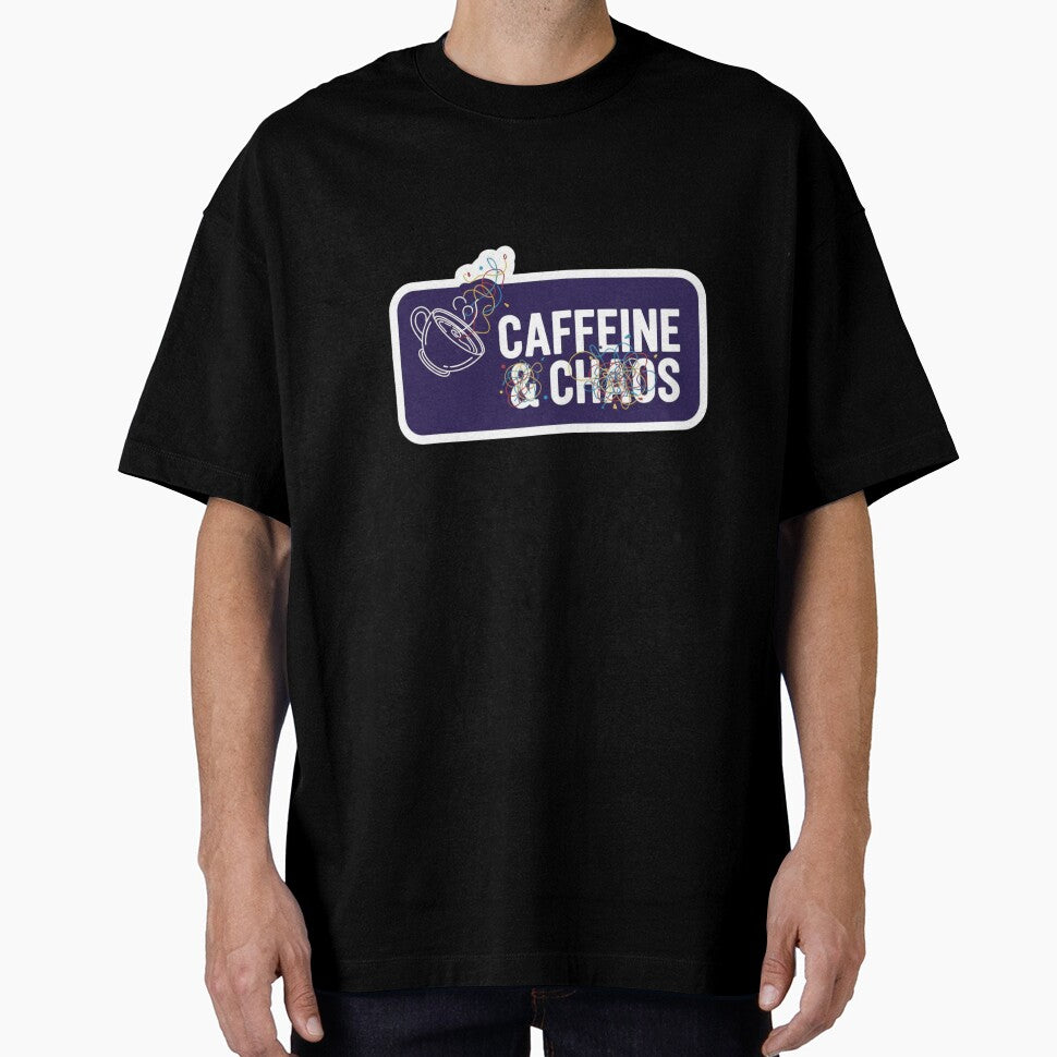Caffeine and Chaos - Funny Coffee Lover Remote Work Sticker by ZYNORAworld