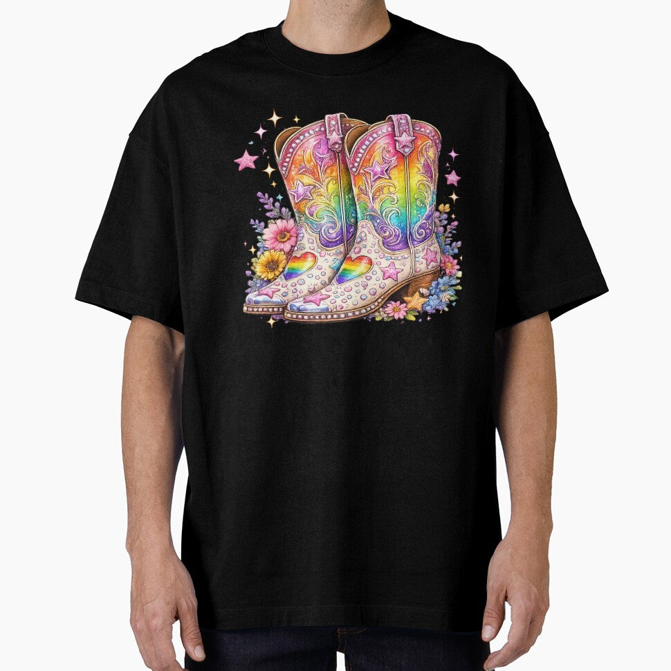 Rainbow Cowboy Boots Pride Design | LGBTQ Western Cowgirl Gift | Queer Country Pride Outfit by ArtByTripti