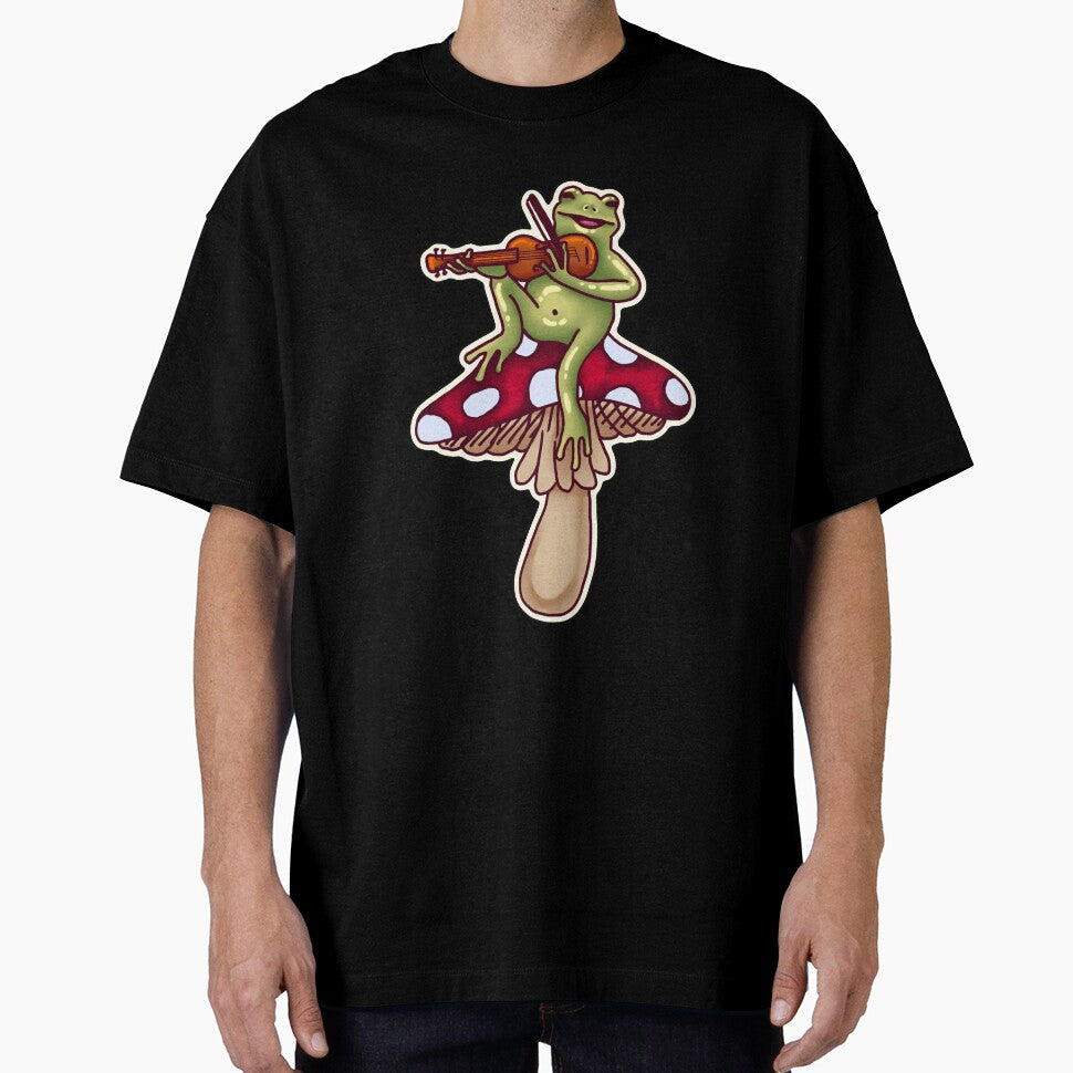 Fiddlin' Froggie on Mushroom by RennBirdd