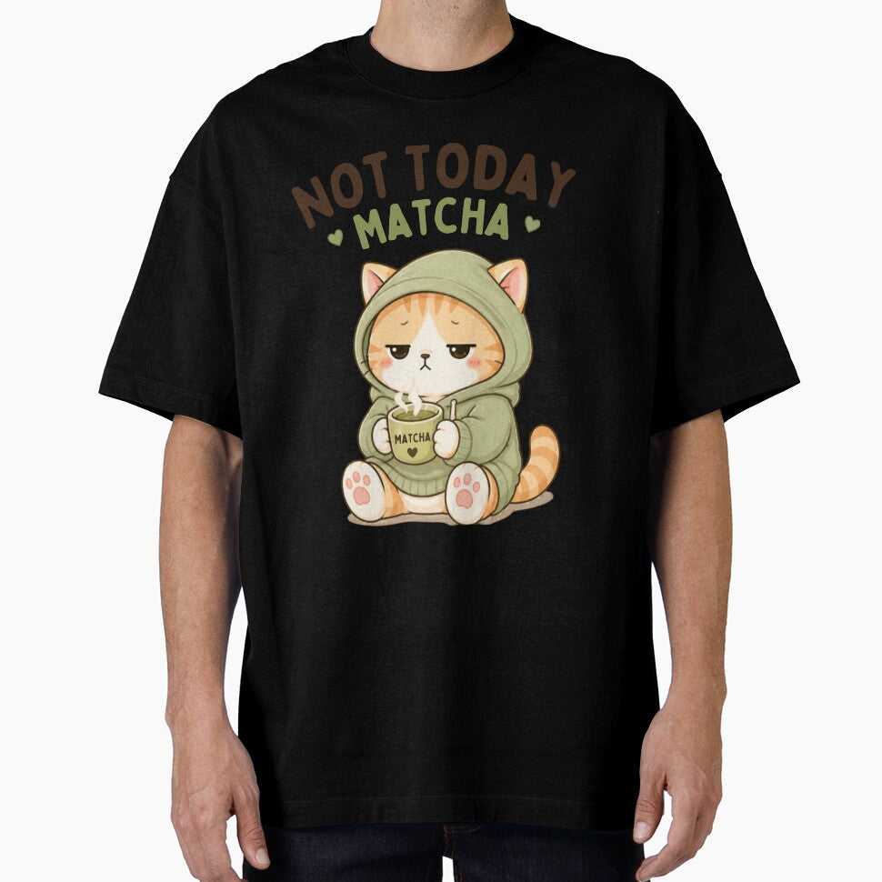 Not Today Matcha Cat | Cute Kawaii Aesthetic | Tired Mood Design by The Mood Index