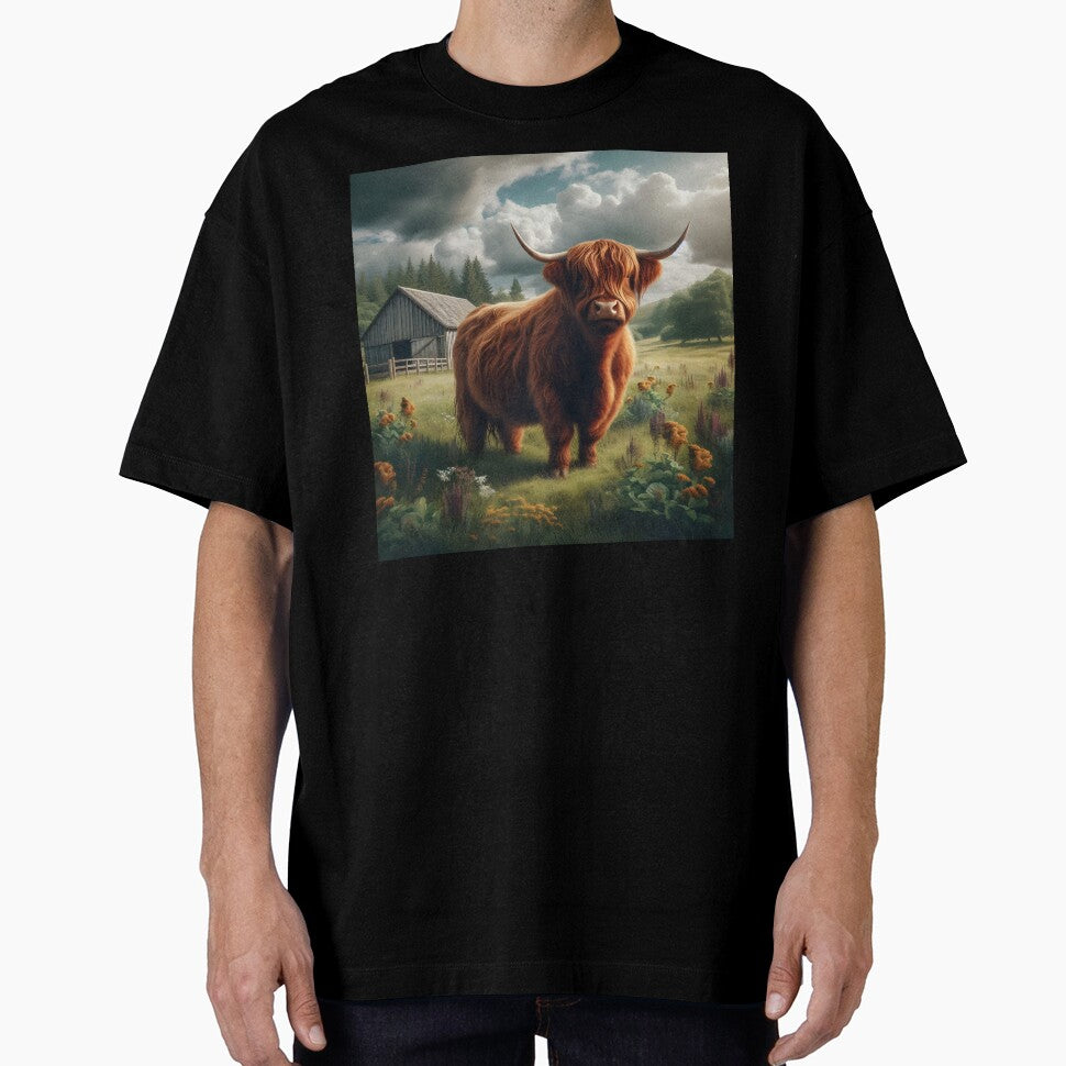 Highland Cow in field by DT creations