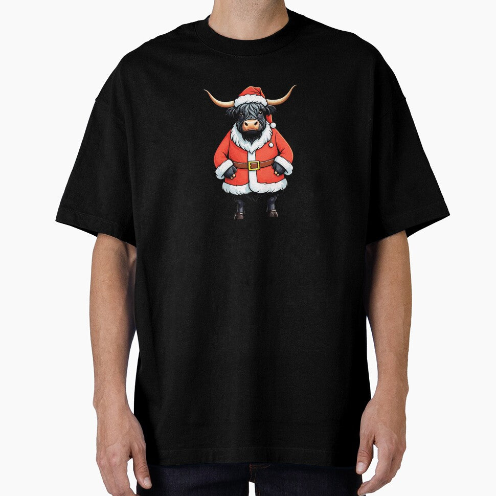 Christmas Black Highland Cow Santa by TheAnimalZ00
