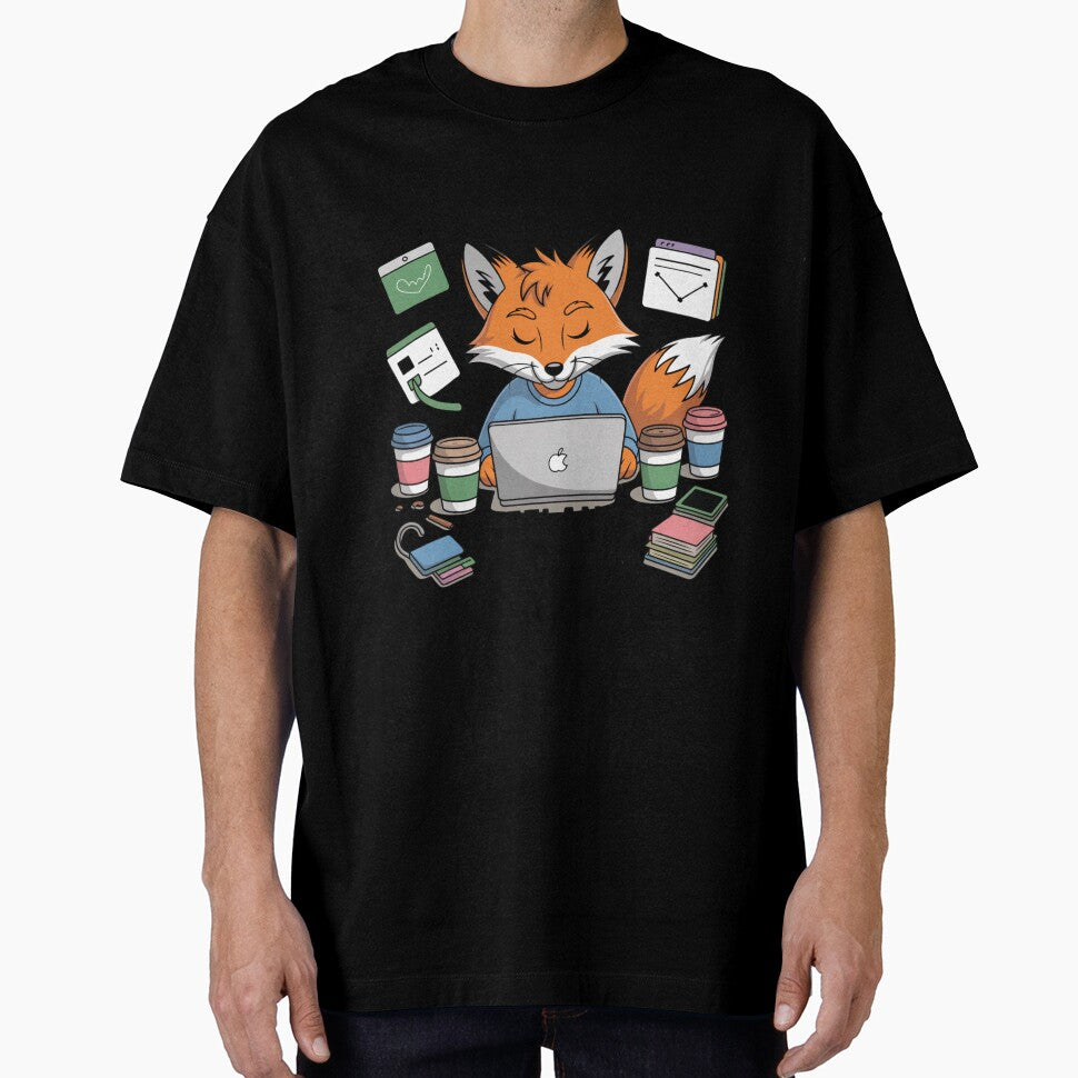Freelance Lifeform – Fox at Work Cute Hustle Design by ArtByYunus