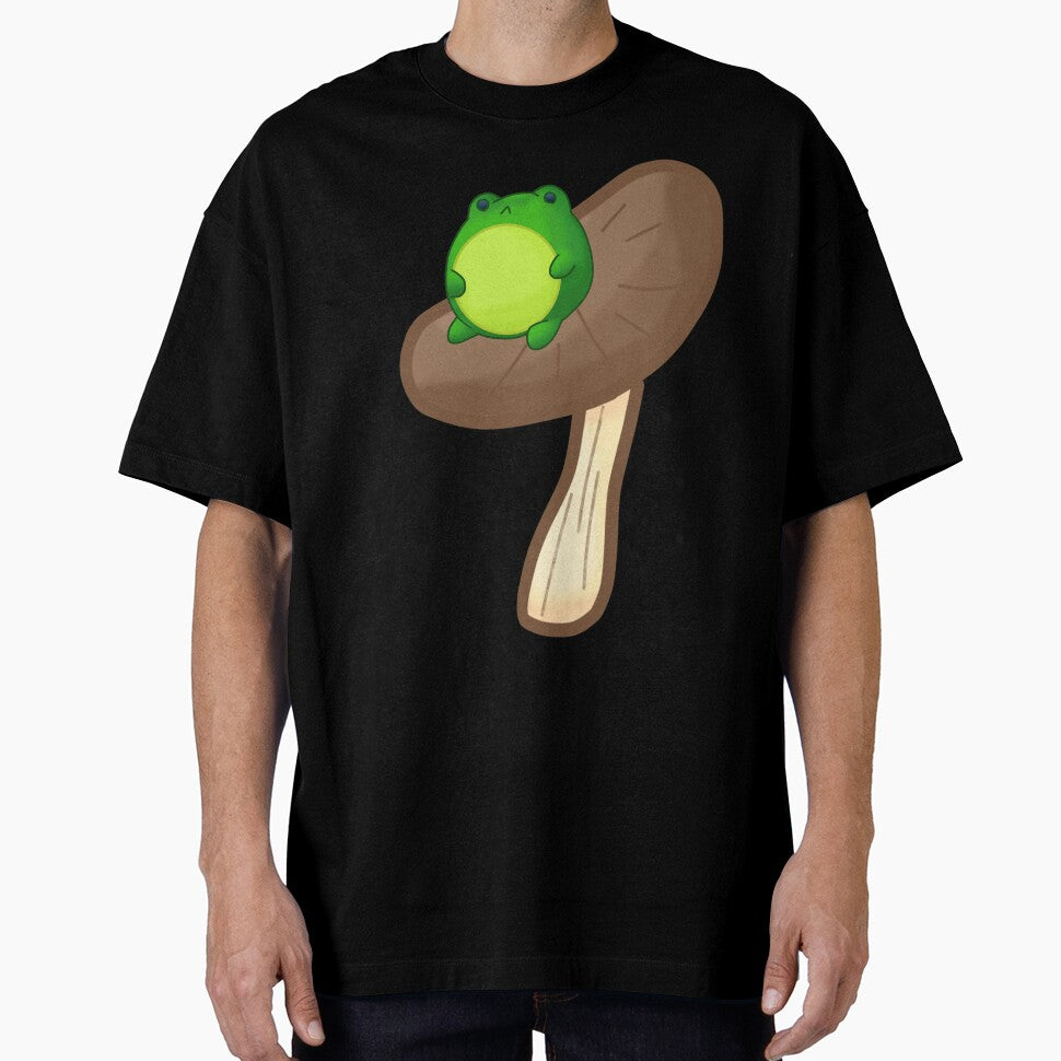 Frog On Brown Mushroom by Cutsiecottage
