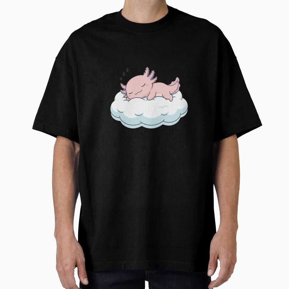 Sleep Axolotl cute kawaii pink funny adorable doodle birthday christmas by CheeseBlueprint