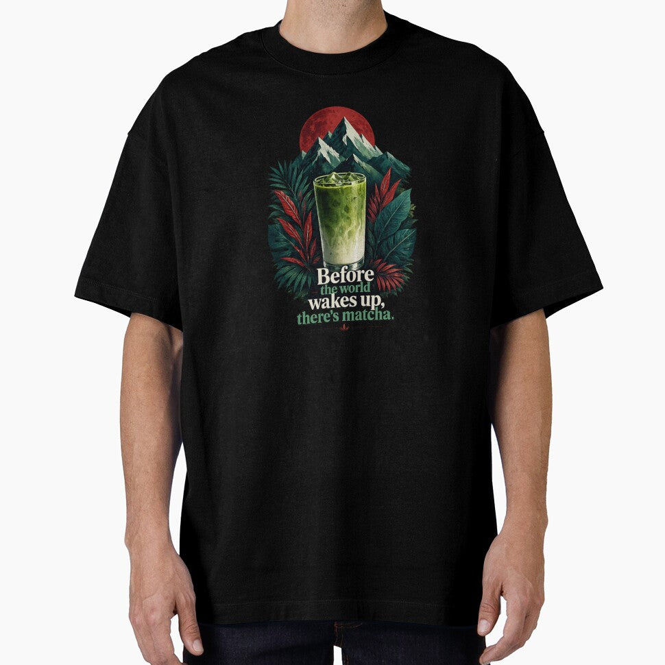Before the World Wakes Up - Matcha Nature & Mountain Adventure Art by BrewmarkStudio