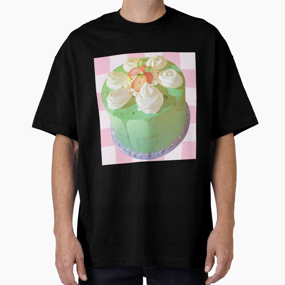 Vintage Matcha Cake – Aesthetic Green Tea Dessert Illustration by MuseAI