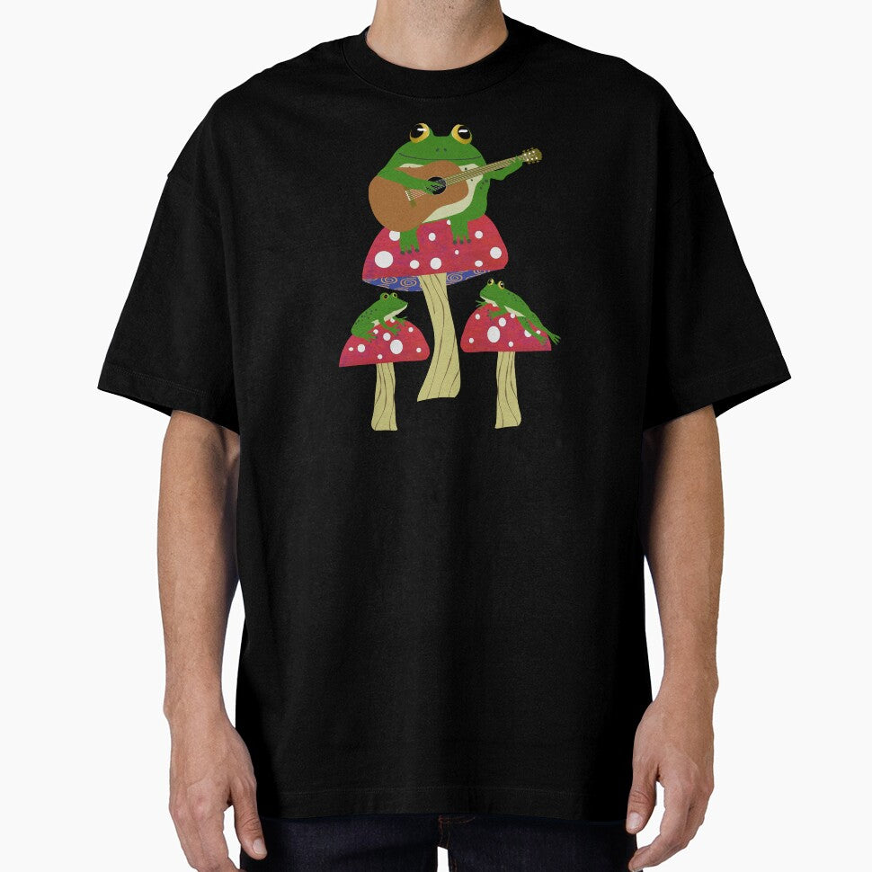 Frog Playing a Guitar on a Mushroom by Cedarrue