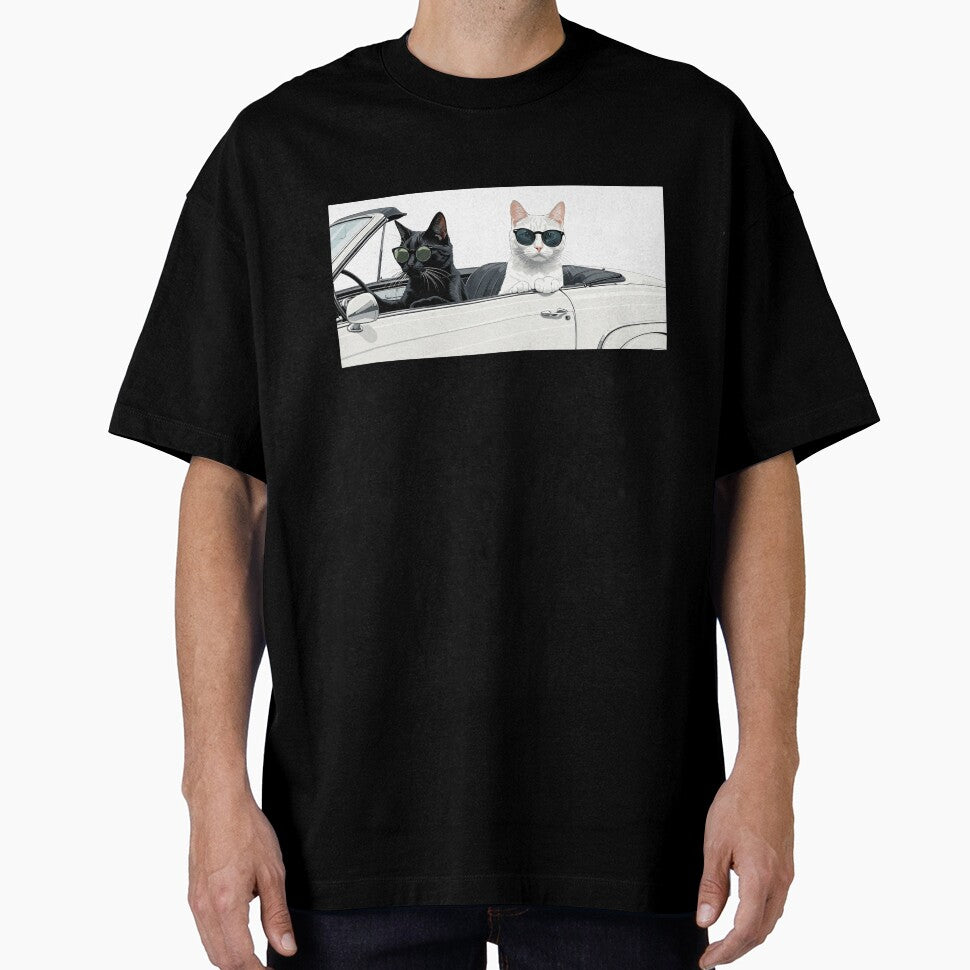 Cats Riding a Car by HUMORONCOTTON