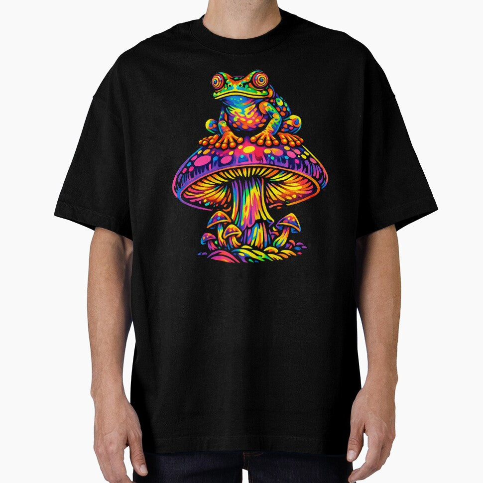Psychonaut Frog - Psychedelic Cosmic Toad on Trippy Mushroom by RustedToad