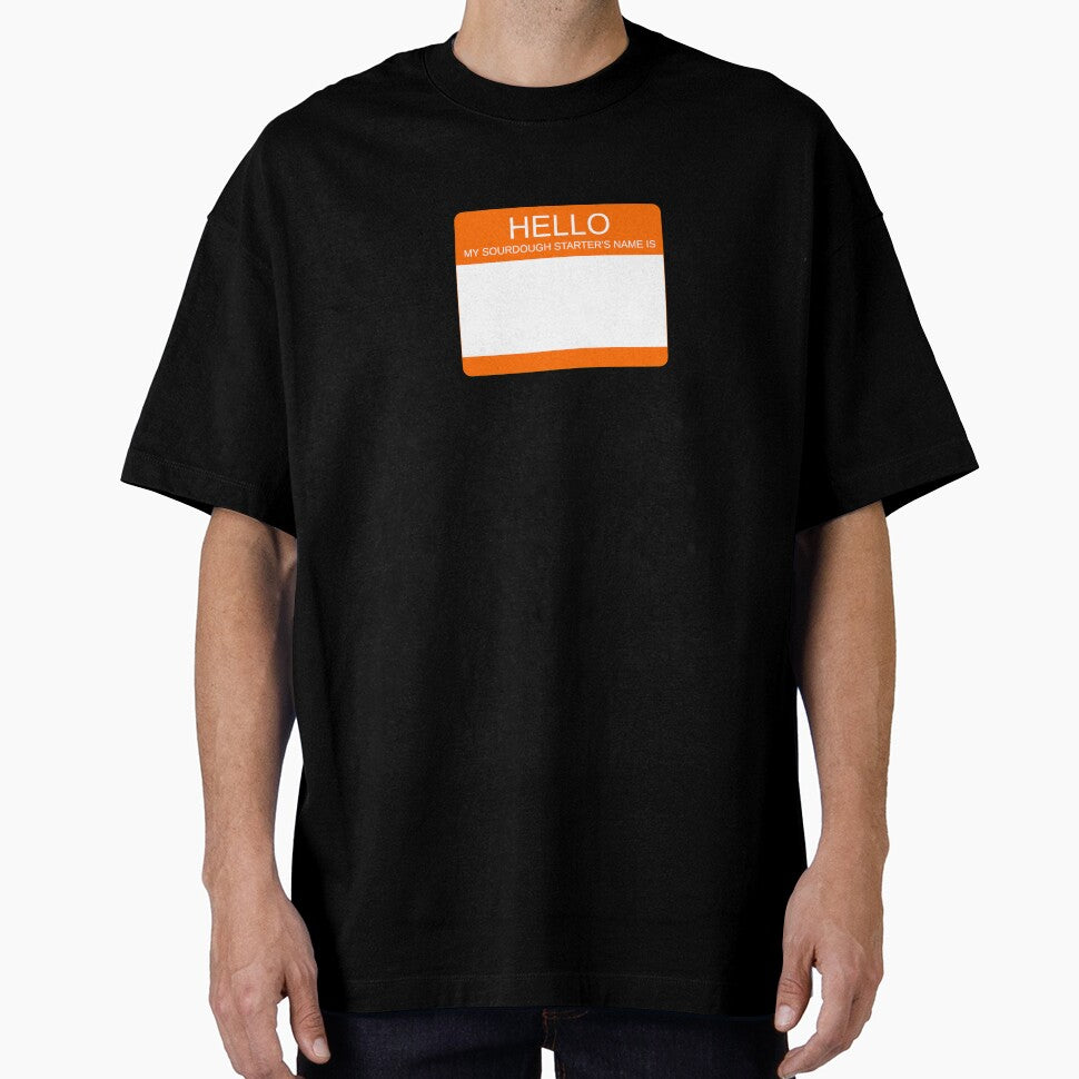 "Hello My Sourdough Starter's Name Is” Funny Sourdough Design (Orange) by goldfishbubble