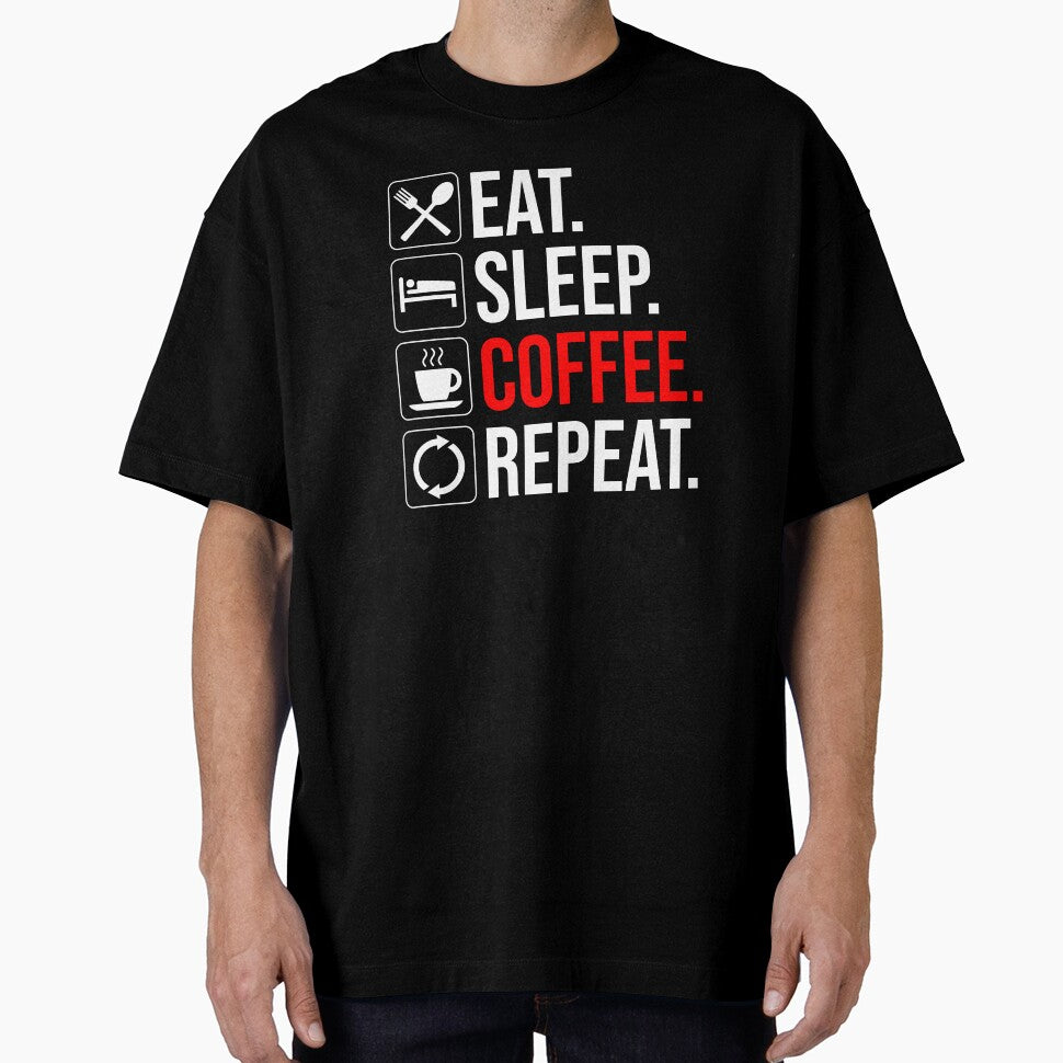 Eat. Sleep. Coffee. Repeat by Cat Lady Designs