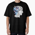 Brain blue butterflies floral mental health, brain psychology, mental health matters by Collagedream