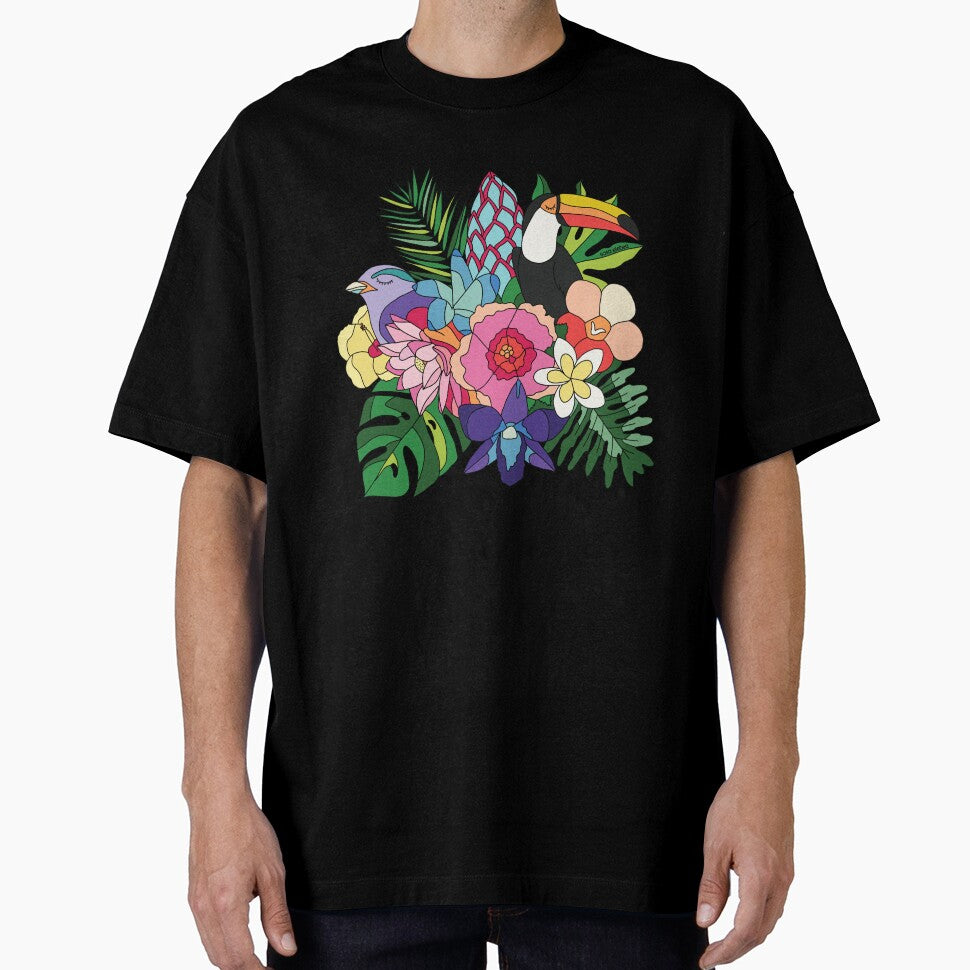 Tropical flowers birds and leaves by Sasa Elebea by Sabrina Brugmann