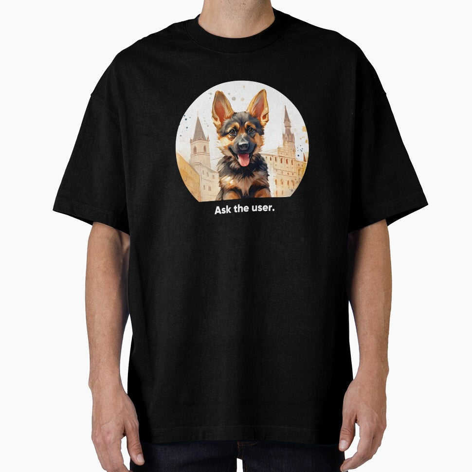 Ask The User - Cute German Shepherd Puppy UX Research & Business Quote by Artio-ArtShop