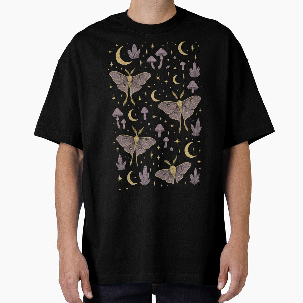 Celestial Moths and Moons – Mystical Seamless Pattern by Ombrya