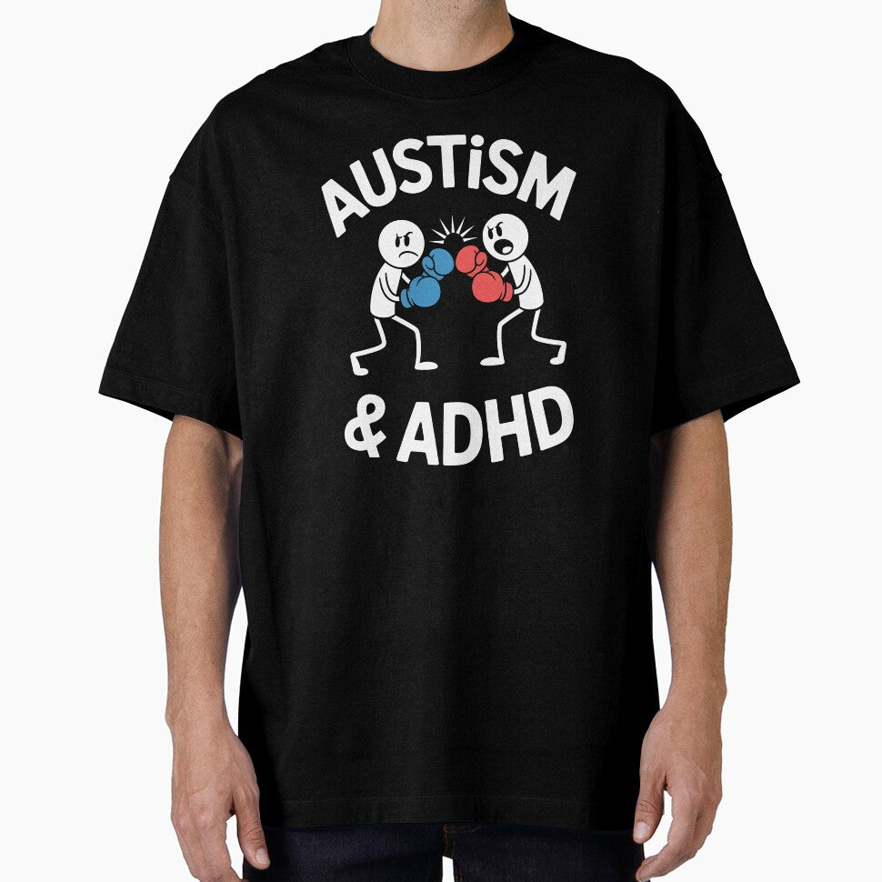 Autism and ADHD Stickmen Boxing Funny Neurodivergent Gift by Say It With Ink