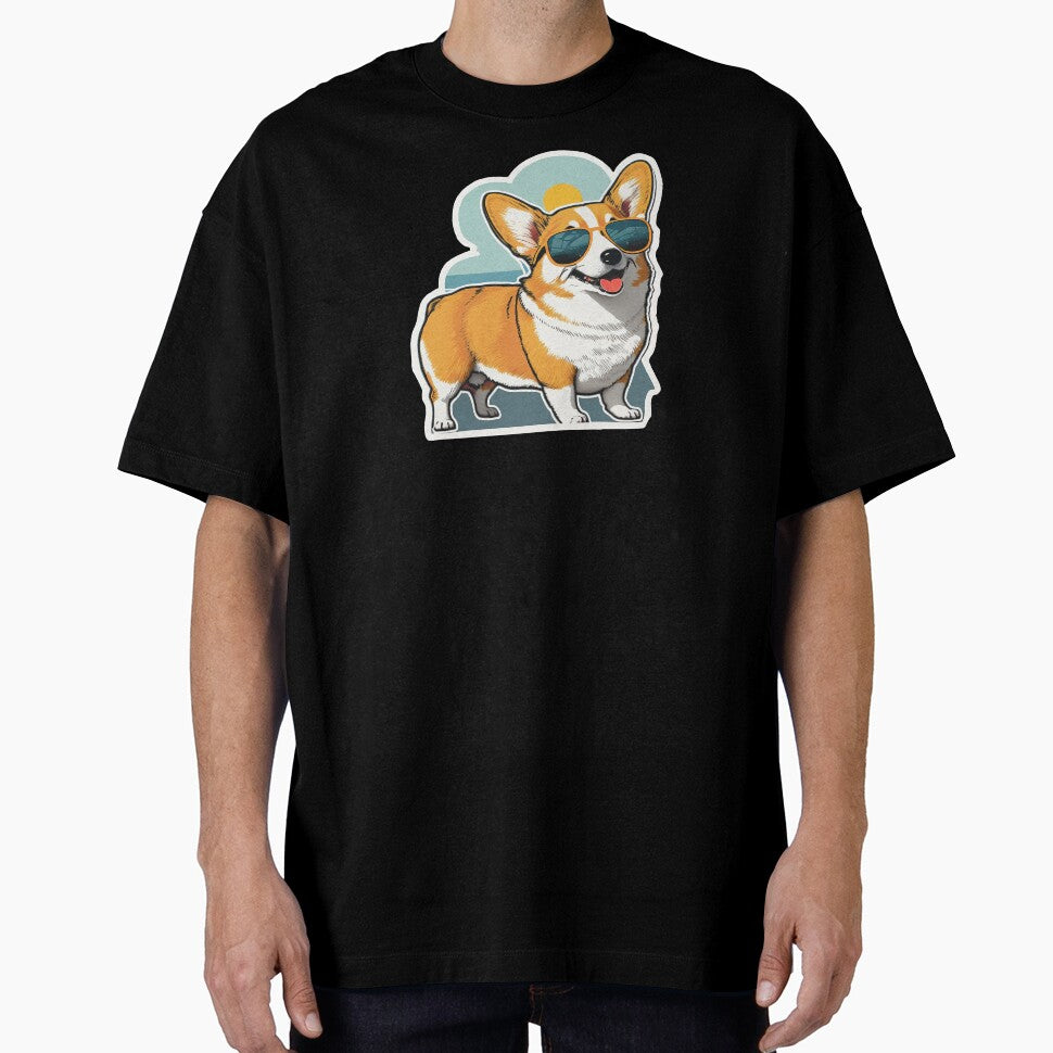 Cute corgi with sunglasses sticker by Victorsju