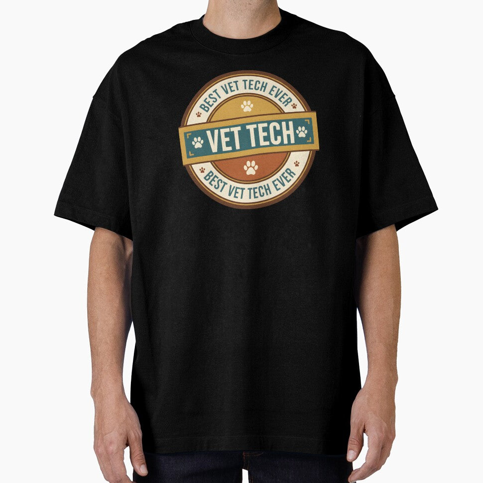Best Vet Tech Ever Retro Badge | Veterinary Technician Gift by CottonFirst