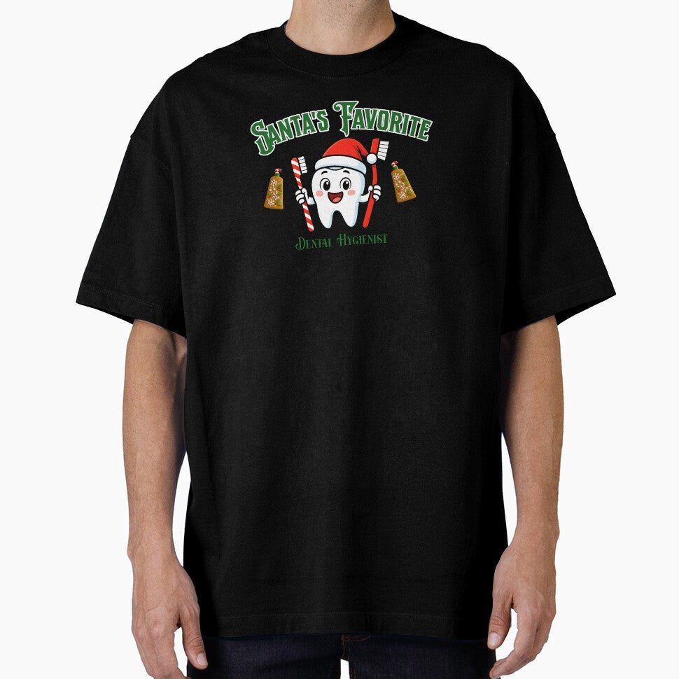 Santa’s Favorite Dental Hygienist Shirt Funny Christmas Tooth Design by Friends Custom Creations