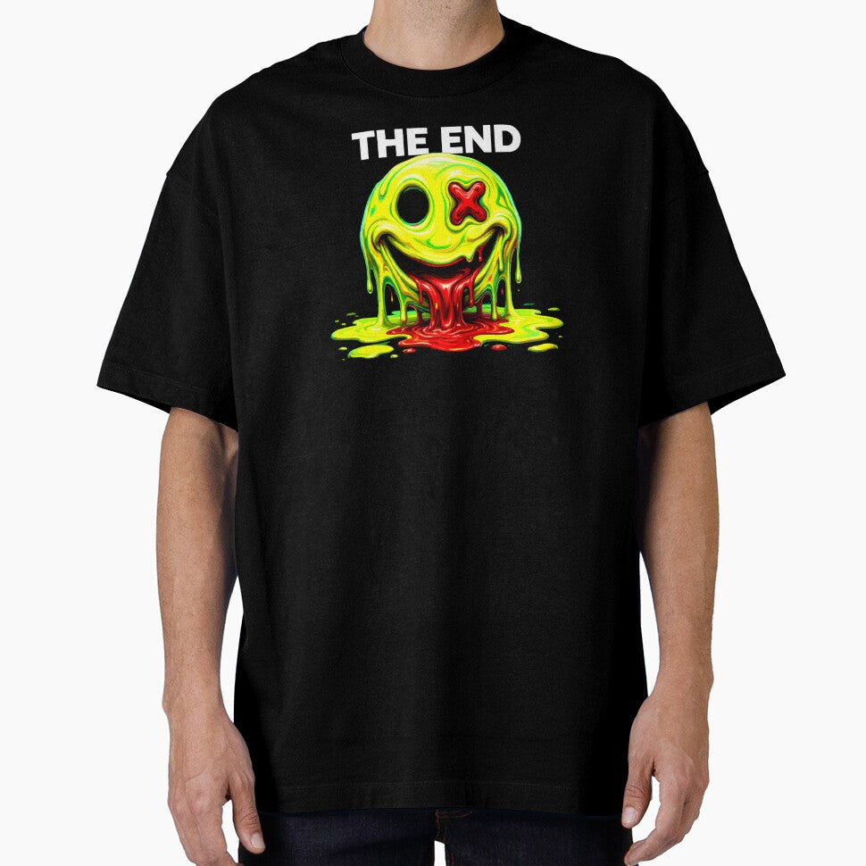 Acid Smiley Graphic T-Shirt The End Rave Streetwear by VikArtStudio
