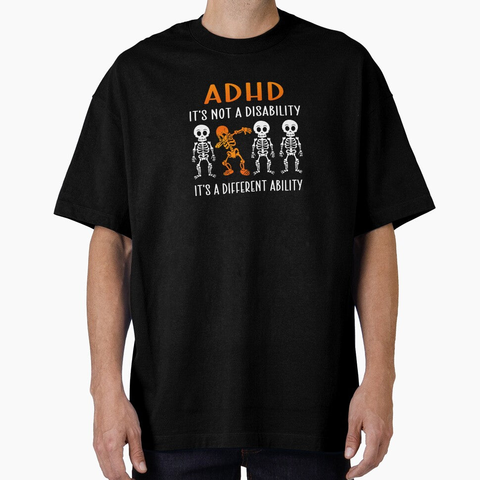 ADHD Different Ability Skeleton Design – Funny Neurodivergent Dabbing Skeleton Art by Suzy Perez Art