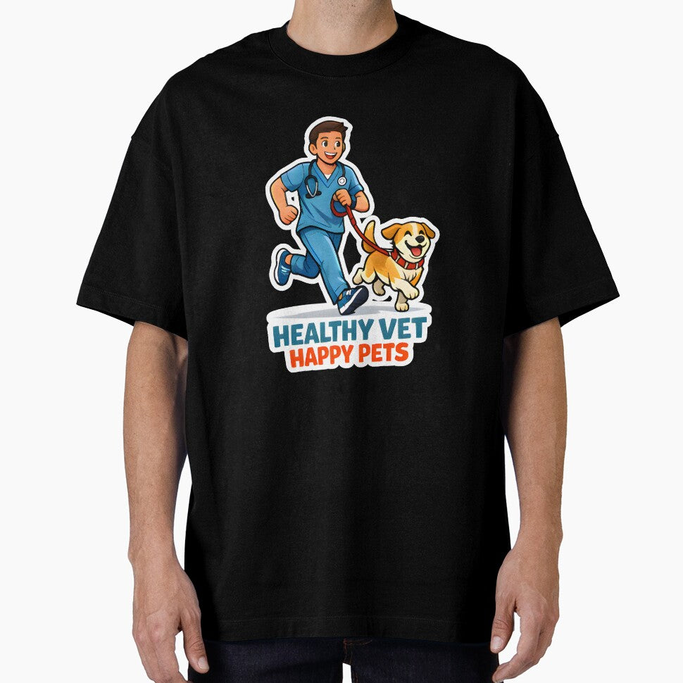 Healthy Vet Happy Pets Shirt | Veterinary Fitness Lifestyle Dog Jogging Design by Bettybee00