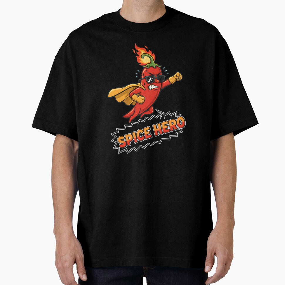 Spice Hero T-Shirt – Funny Chili Pepper Superhero Design for Hot Sauce Lovers, Foodies, and Spice Enthusiasts by justyna-s28
