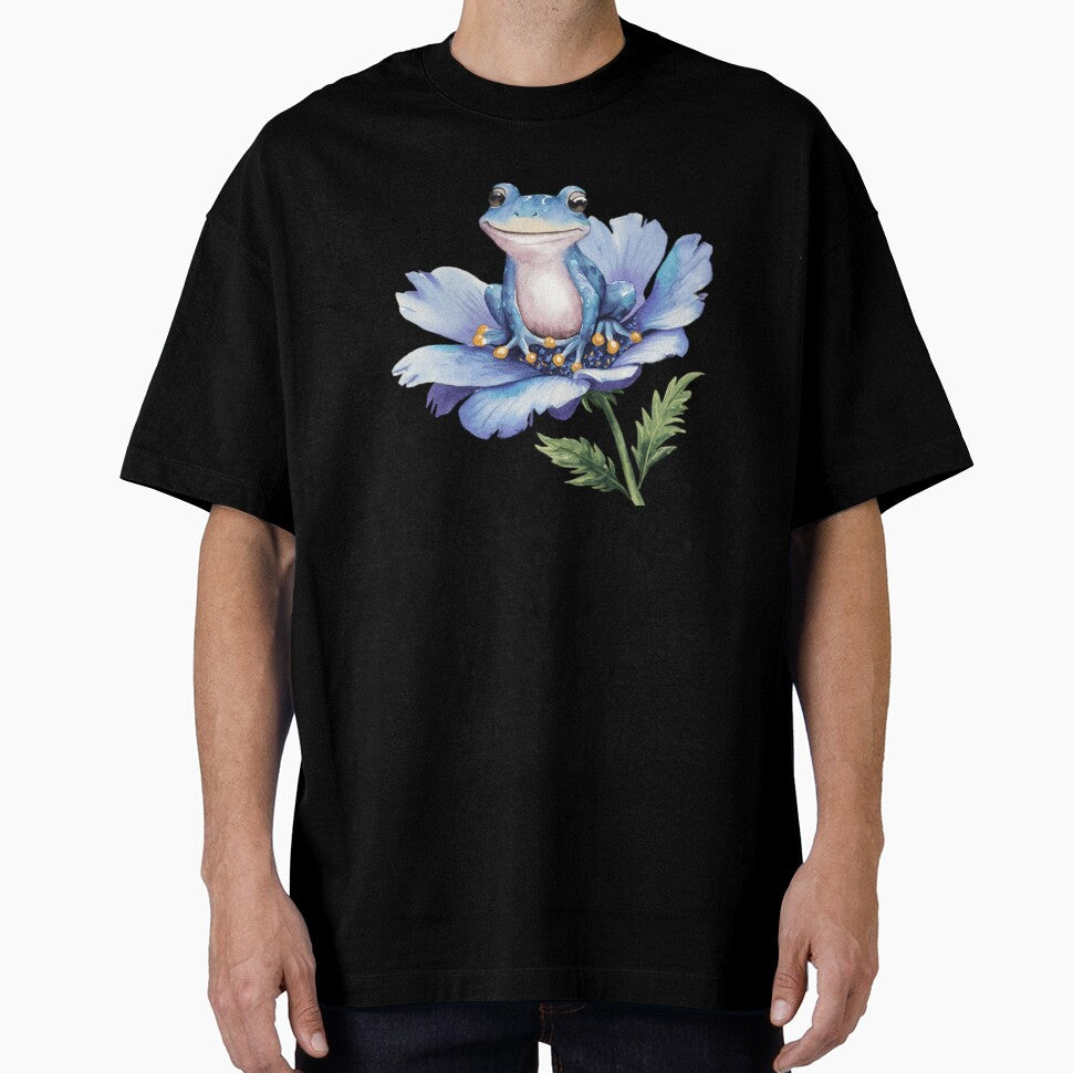Blue Frog on Flower by nimmitrends