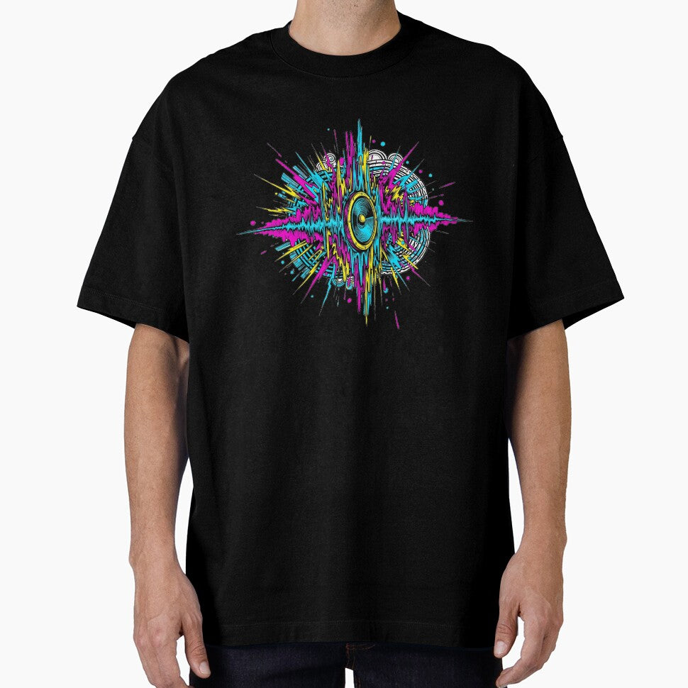 RaveNoiseTechnoSpeakerNeon ColorsPsychedelic90sMusicDesignWhite by DarkNight9