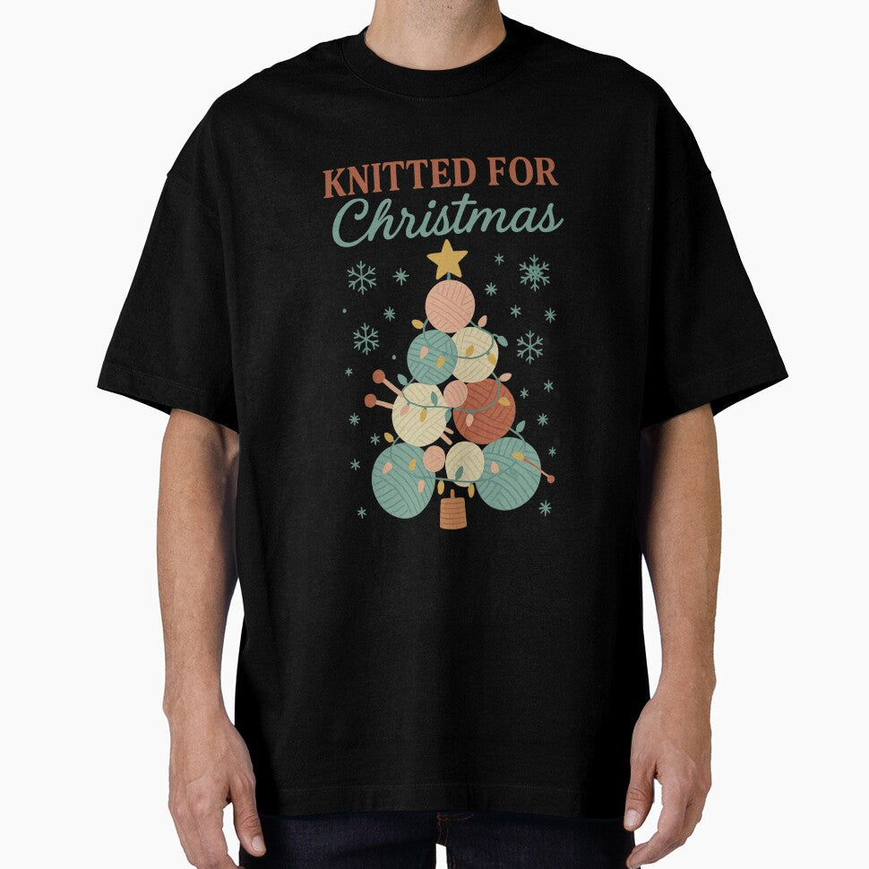 Knitted For Christmas | Cozy Holiday Knitting & Crochet Typography Design | Festive Gift by PaintedPixels01