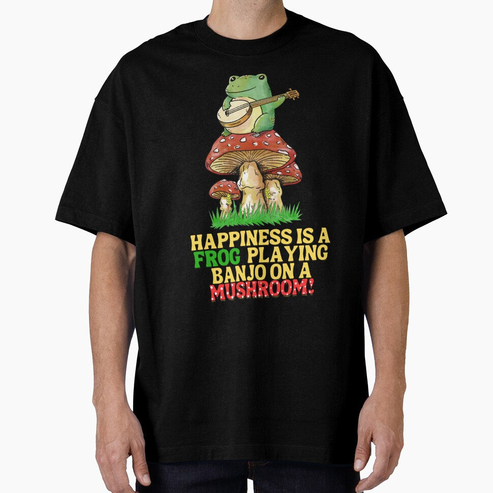 Happiness is a frog playing banjo on a mushroom! by Dalipoe