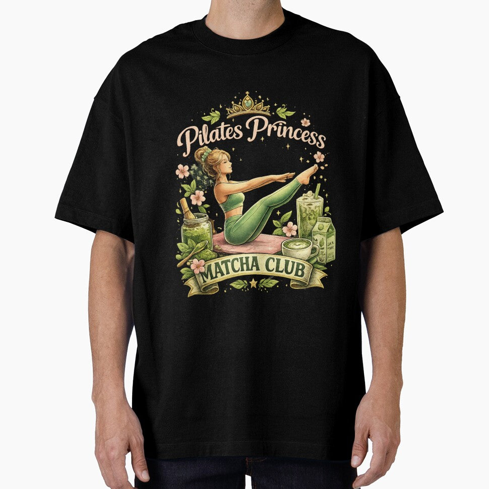 Pilates Princess Matcha Club Cute Coquette Pilates Girl Aesthetic Graphic Tee by Wear Sculpt