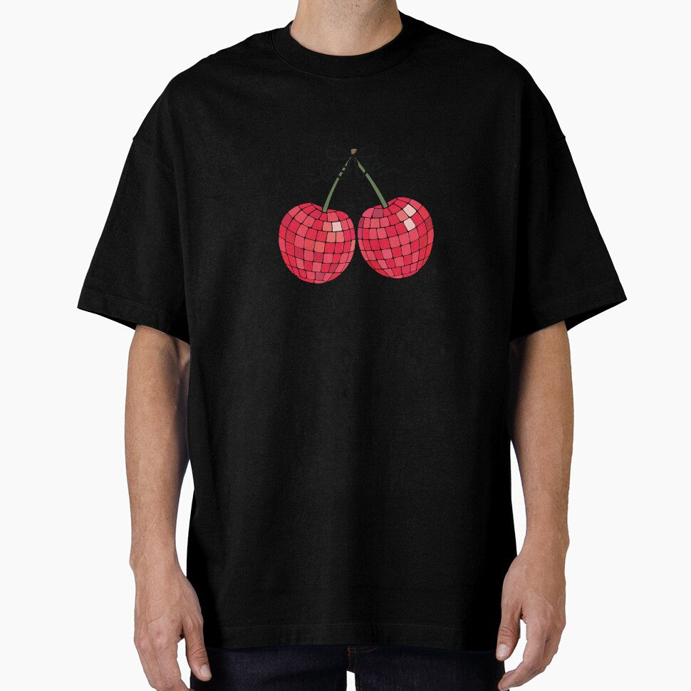 Disco Cherry Mosaic Pattern – Retro Fruit Art by station-one
