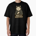 Rest Is Resistance – Minimalist Cat Wrapped in Blanket by Lacritsa