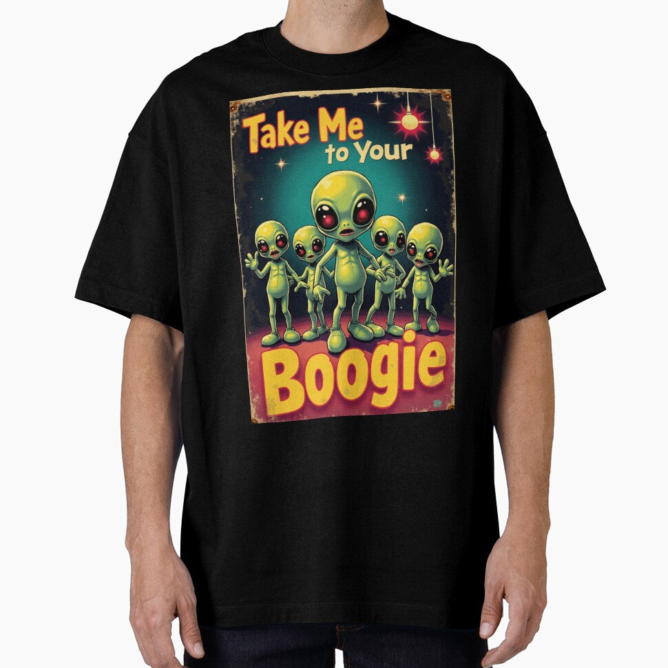 Take Me to Your Boogie - Alien Disco Party Retro Poster by Antik by Schulz