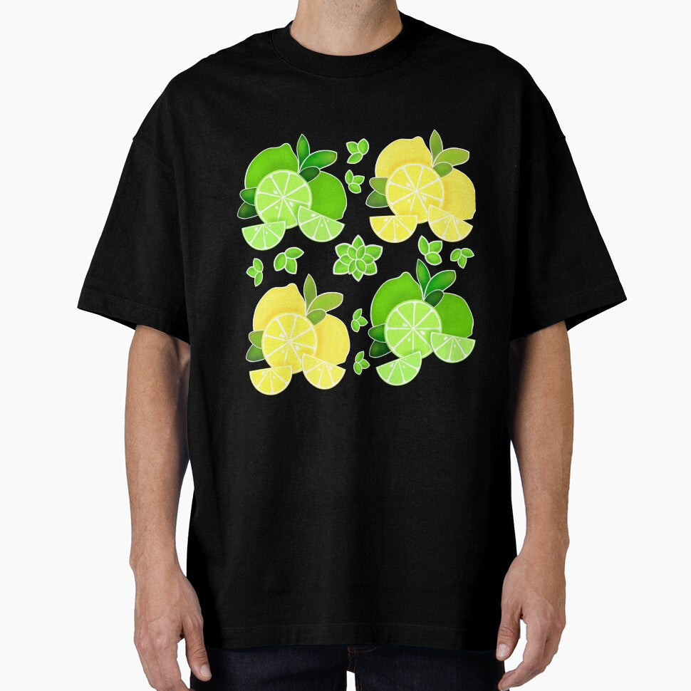 Cute retro Lemons and limes, citrus pattern by hollycooper