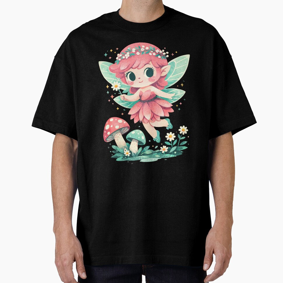 Magical Garden Pixie - Pastel Fairycore Graphic Tee by FatmaElhofy