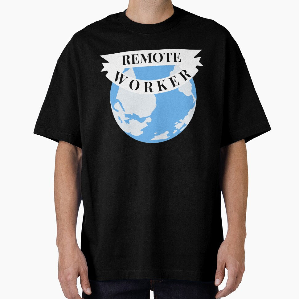 Remote worker home office world globe by Zwuck