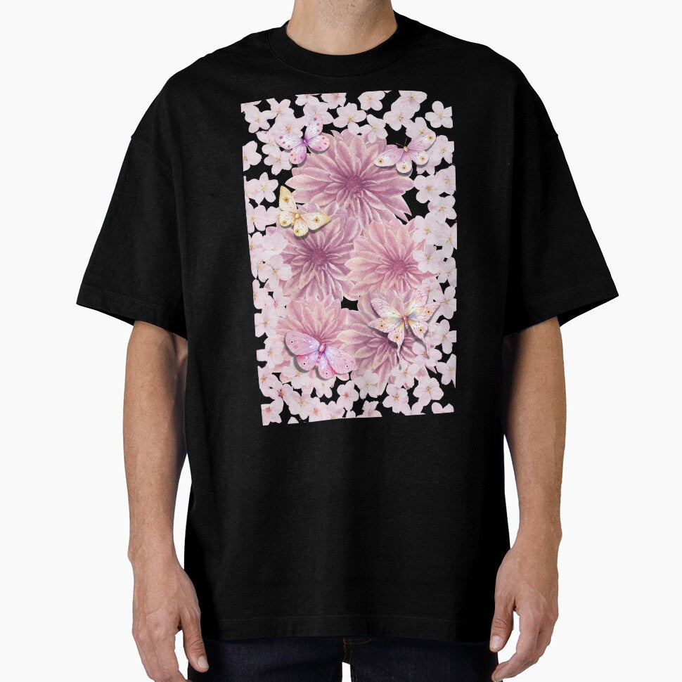 Pink Floral Butterfly Garden by IREMORHAN