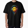 Neon smiley with headphones – Rave & EDM Glow Art by Bernd Friese