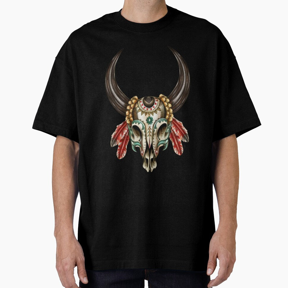 Vintage Aztec Indian West Pattern Bull Skull by RelaxMusic