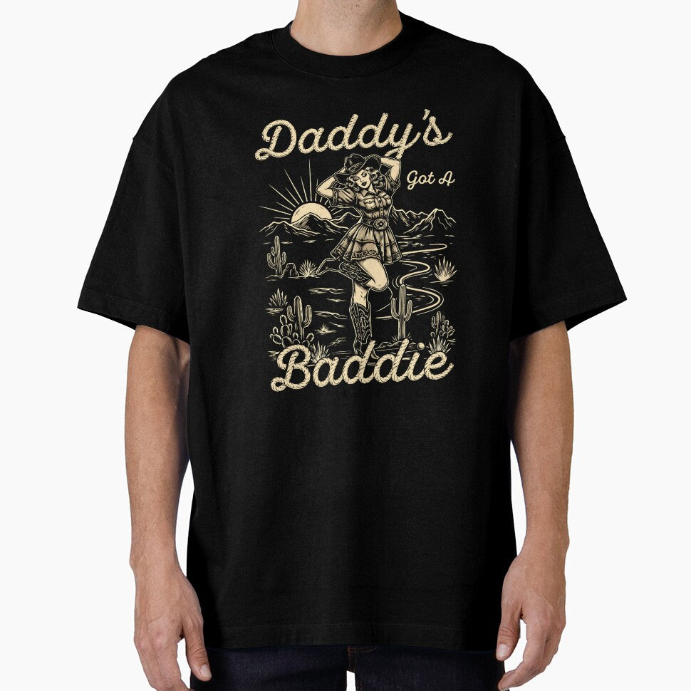 Daddys Got A Baddie Funny Cowgirl Western Vintage Couple Humor by kiralynstration