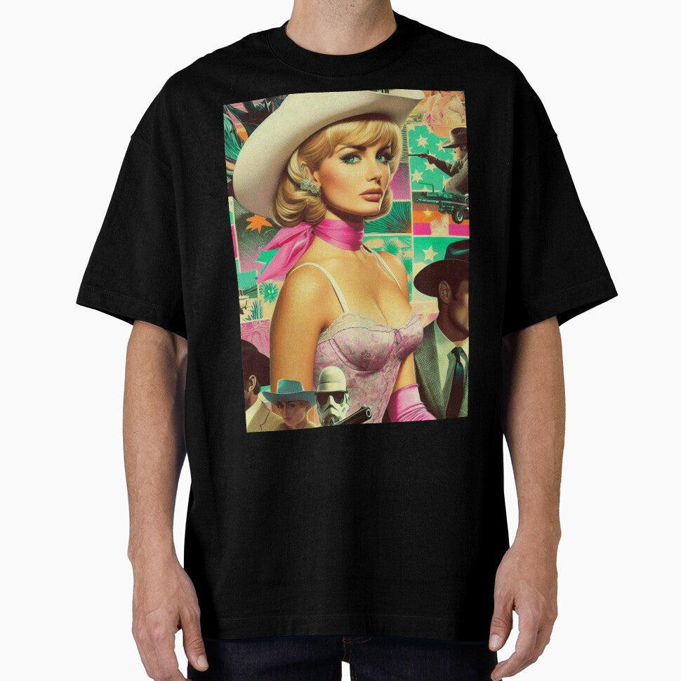 Retrowave Cowgirl Collage by PulpVintage