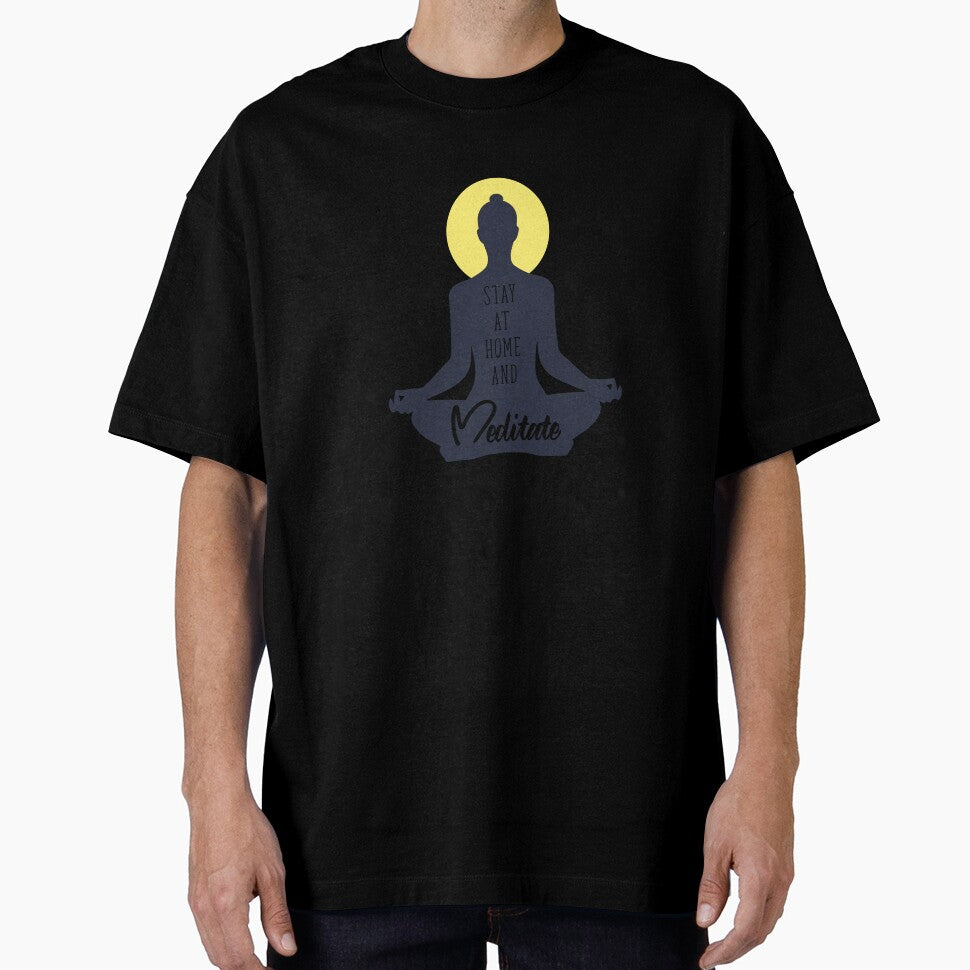 You Can SaStay at Home and Meditate – Mindfulness Yoga Silhouette Designve the World – Stay Home Motivational Globe Design by TeesHearts100