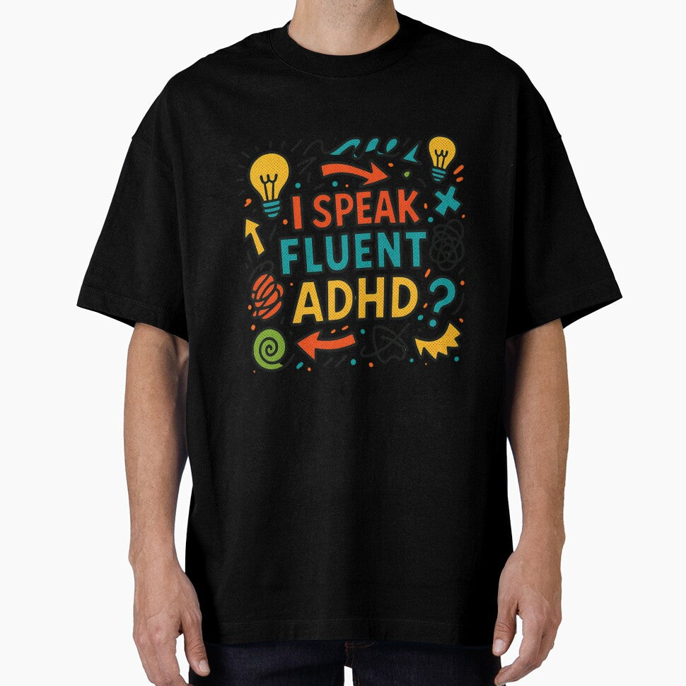 I Speak Fluent ADHD Funny Neurodivergent Dad Shirt Retro Vintage Design by CollectionsJEm