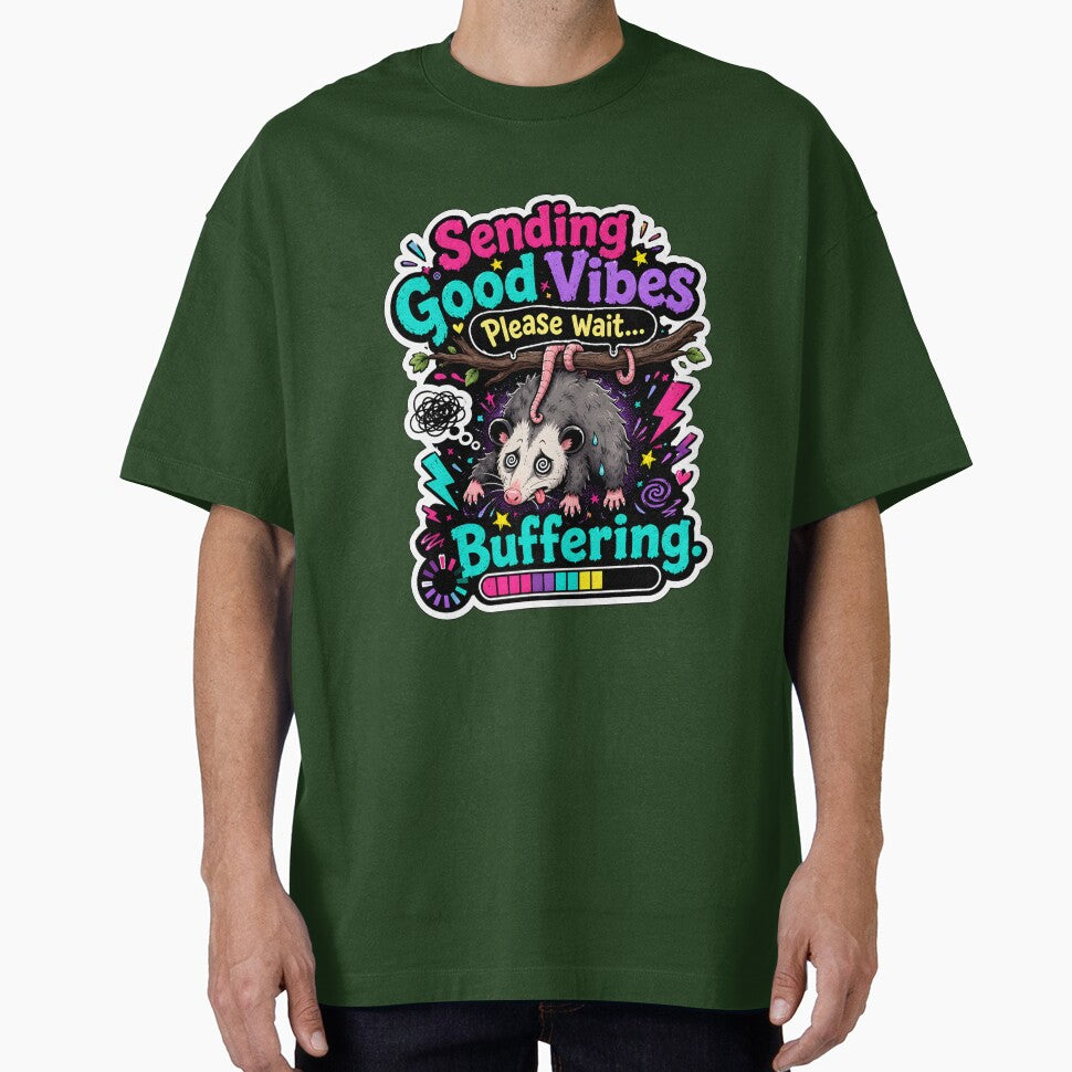 Sending Good Vibes Please Wait Buffering Opossum by KXDigitalStudio
